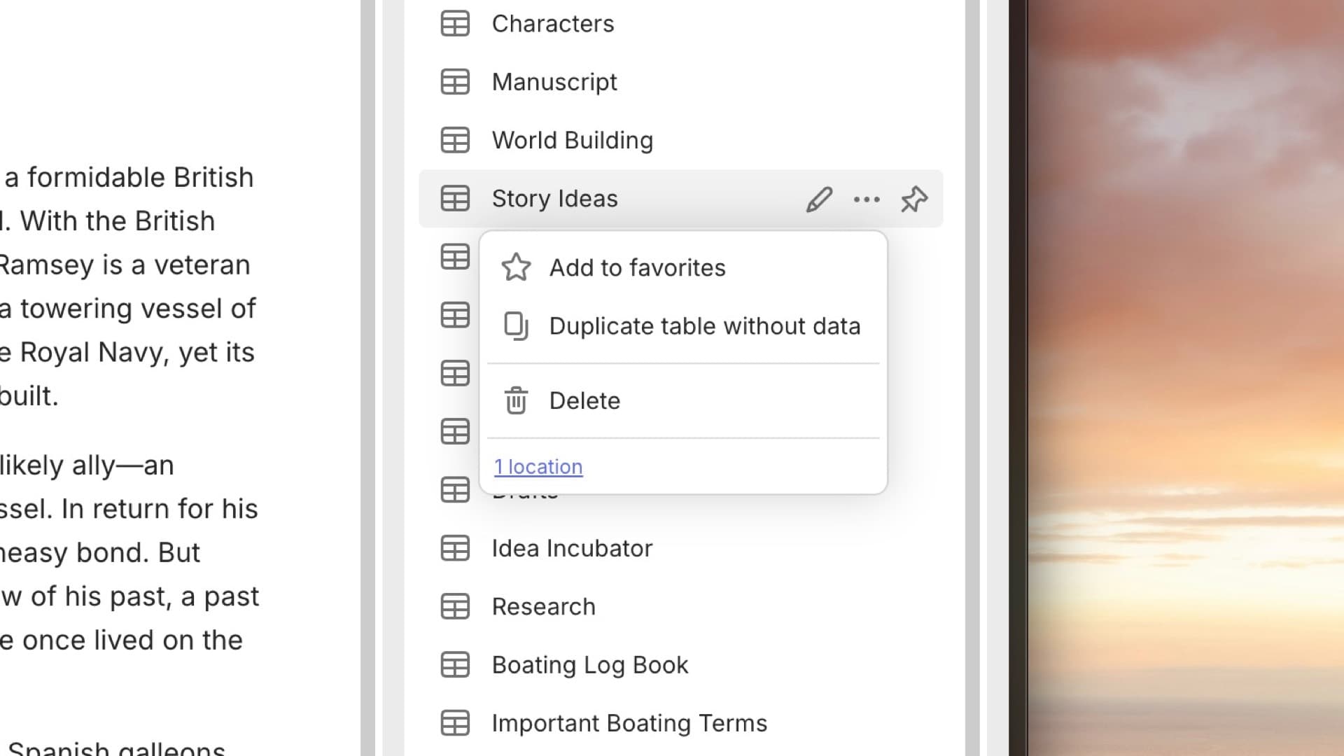You can add any type of item to the favorites.